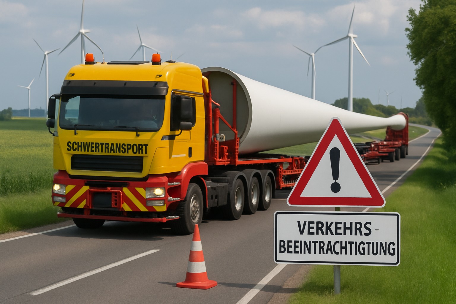 Schwertransport durch die Gemeinde Barum